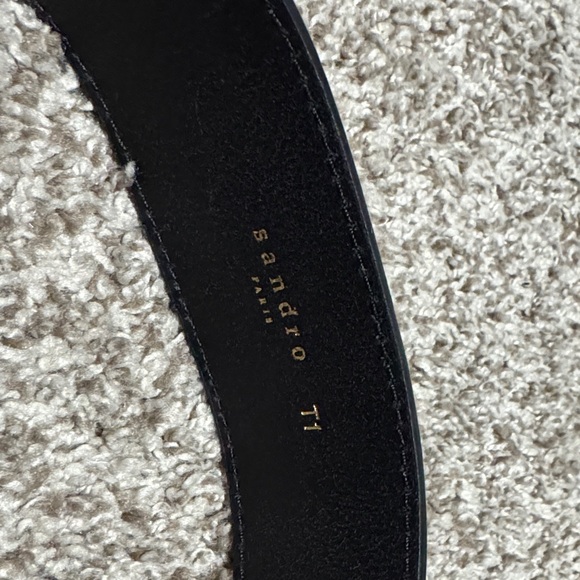 Sandro Black Leather Chain Link Belt with Gold Hardware Size S NWT - Picture 4 of 5